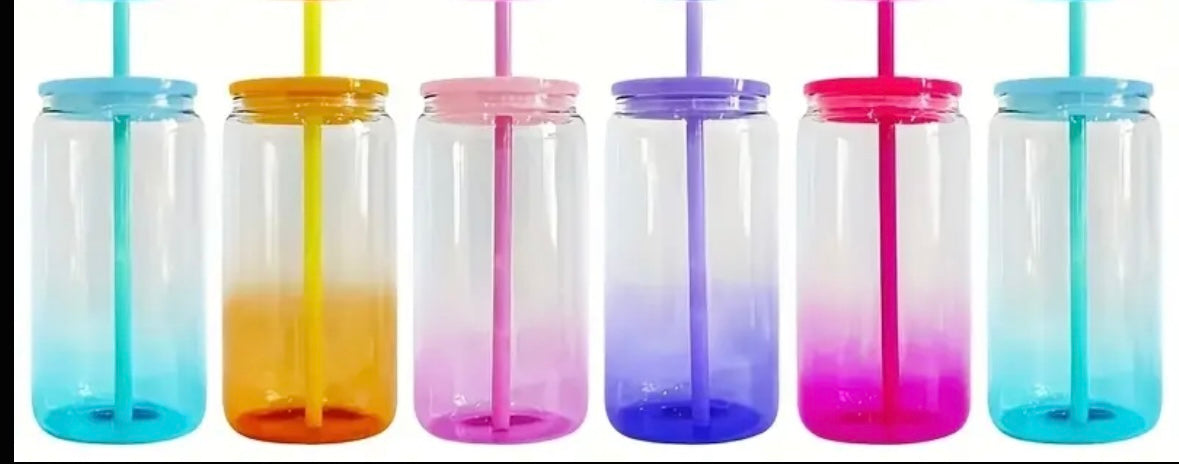 16oz Glass Ombré Cup